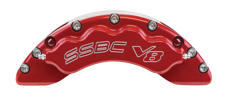 American Made V8-Barbarian 8-Piston Direct Fit Billet Aluminum Front Caliper Upgrade Kit. Red A193-1R