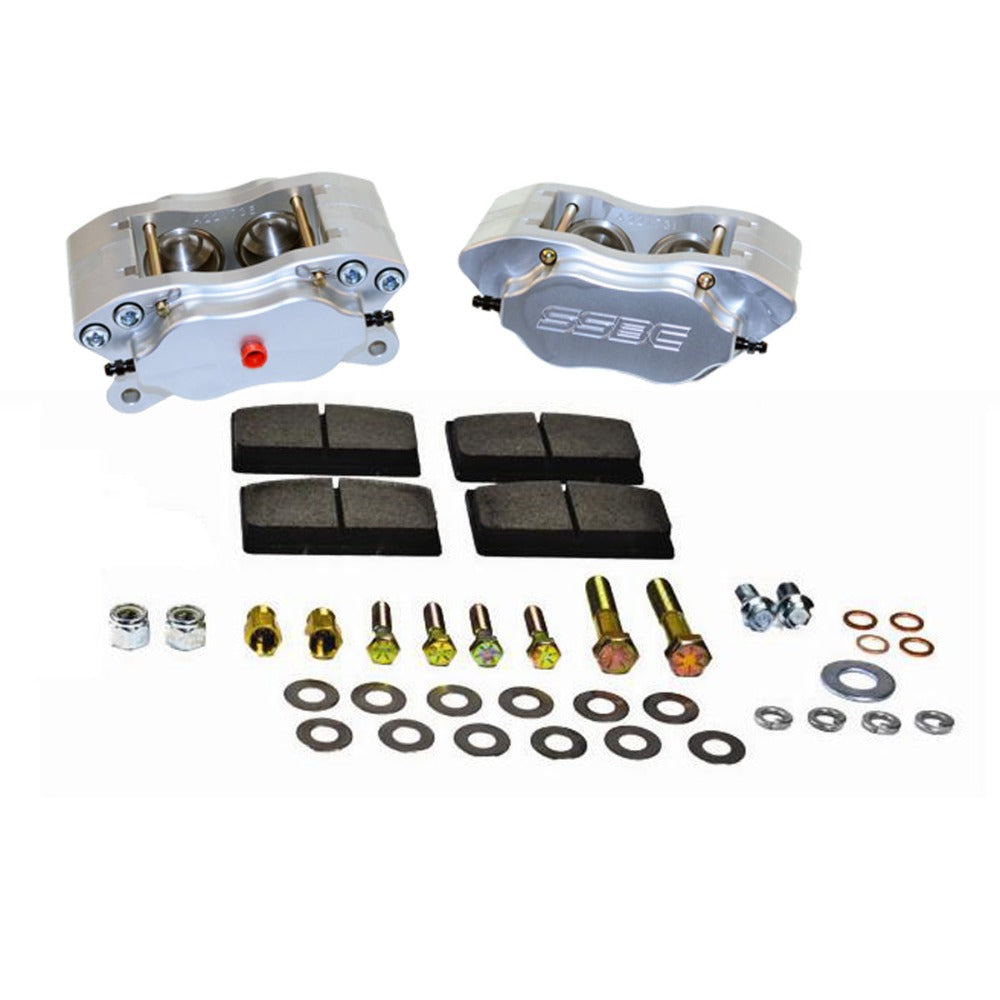 American Made Comp S 4-Piston Billet Aluminum Quick Change Front Caliper Upgrade Kit. Clear A198-1