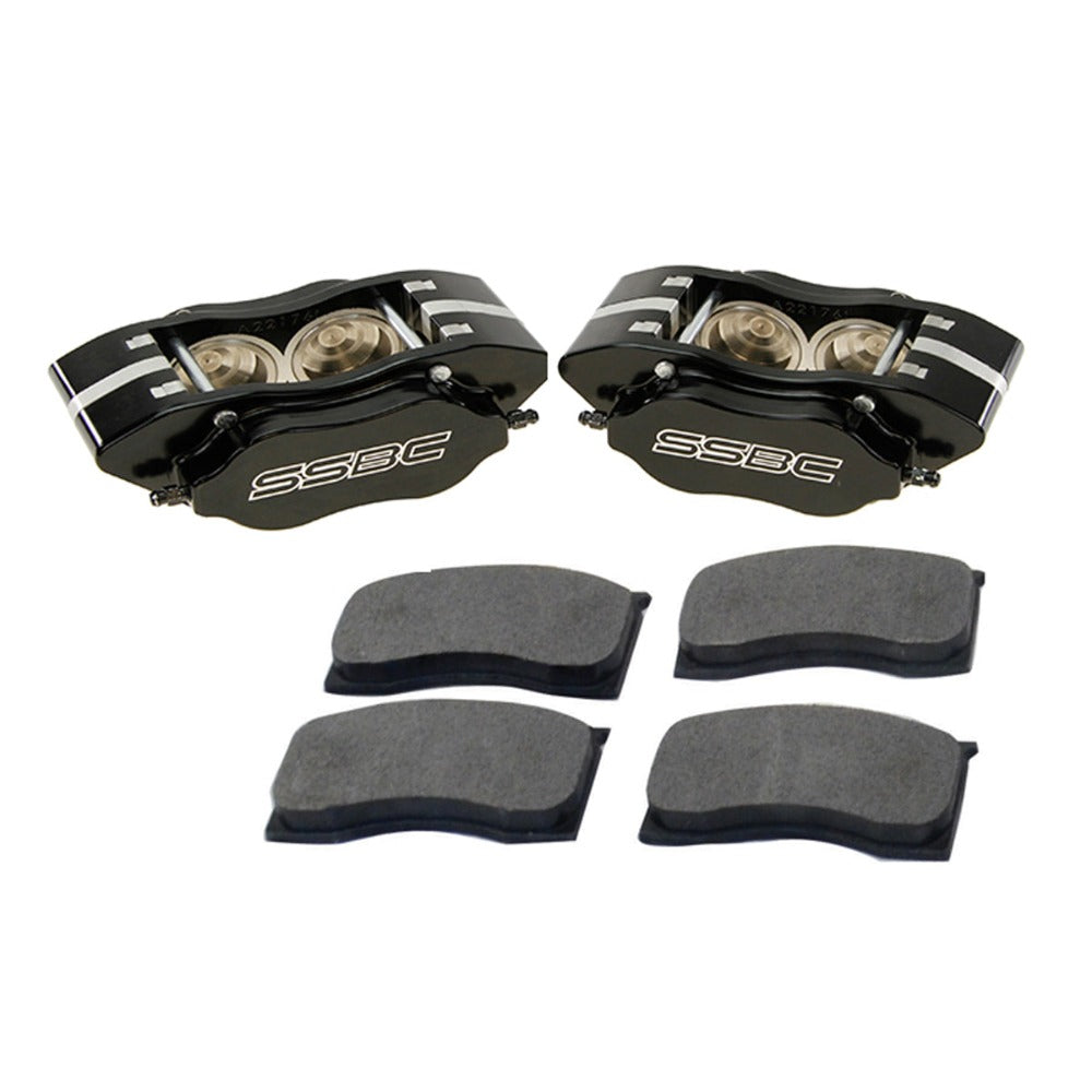 American Made Comp S 4-Piston Billet Aluminum Quick Change Front Caliper Upgrade Kit. Black A199-1BK