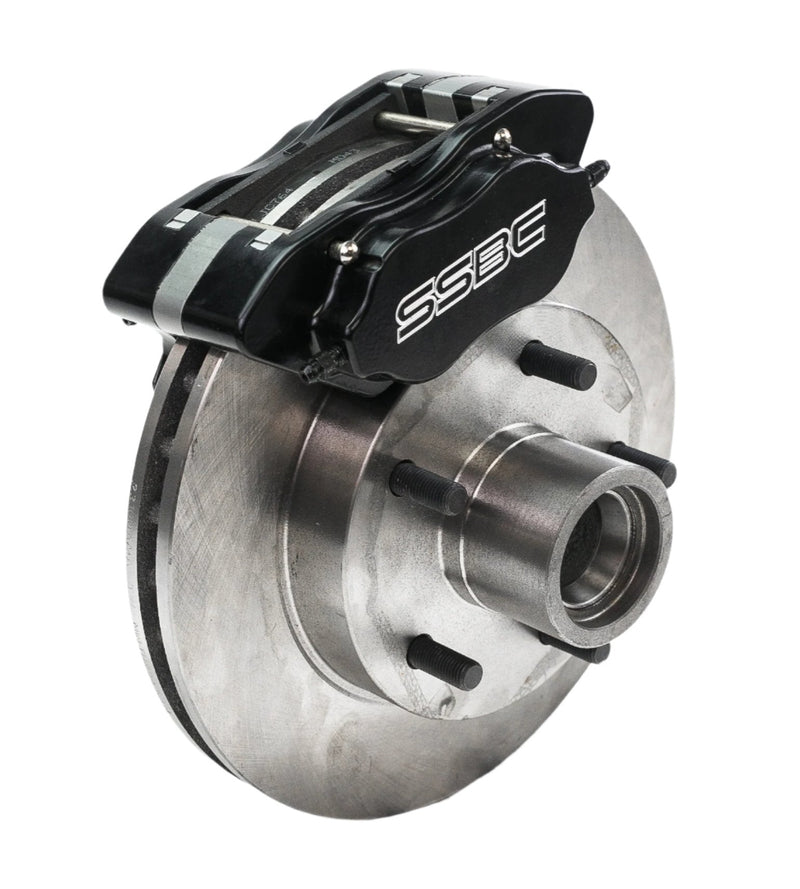 American Made Comp S 4-Piston Billet Aluminum Quick Change Front Caliper Upgrade Kit W/Pads. Black A200-1BK