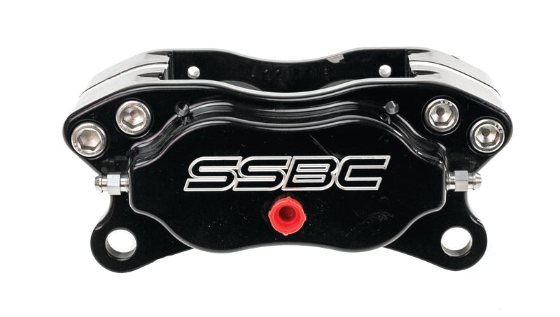 American Made Comp S 4-Piston Billet Aluminum Quick Change Front Caliper Upgrade Kit W/Pads. Black A200-1BK