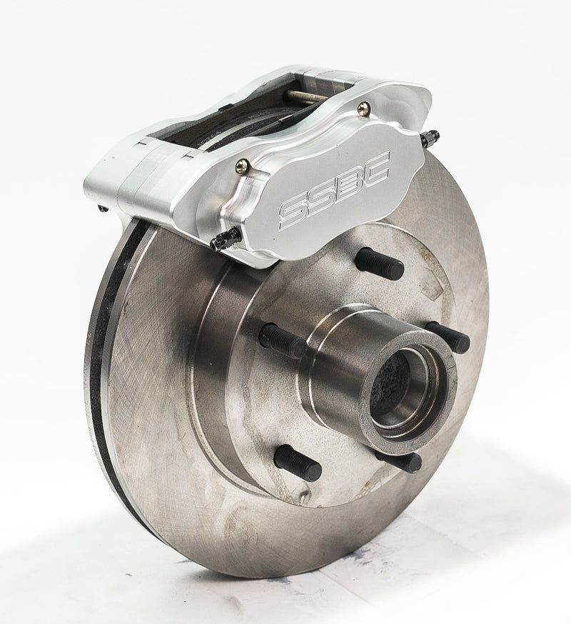 American Made Comp S 4-Piston Billet Aluminum Quick Change Front Caliper Upgrade Kit W/Pads. Clear A200-1