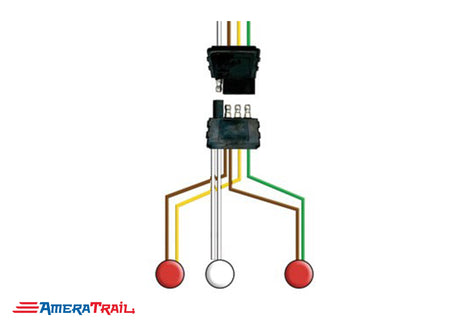 4 Way Trailer Harness w/ 40' Lead, DUAL GROUND -Optronics