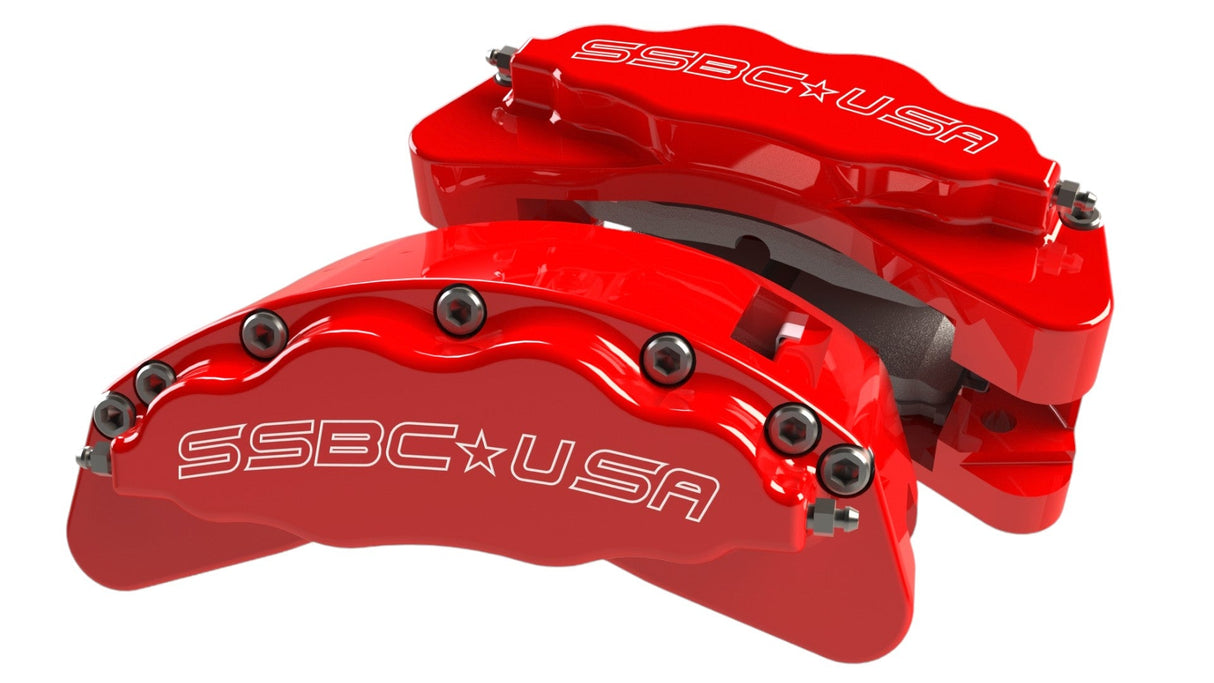 American Made B8-Barbarian 8 Piston Billet Aluminum  Direct Fit Front Caliper Upgrade Kit. Red