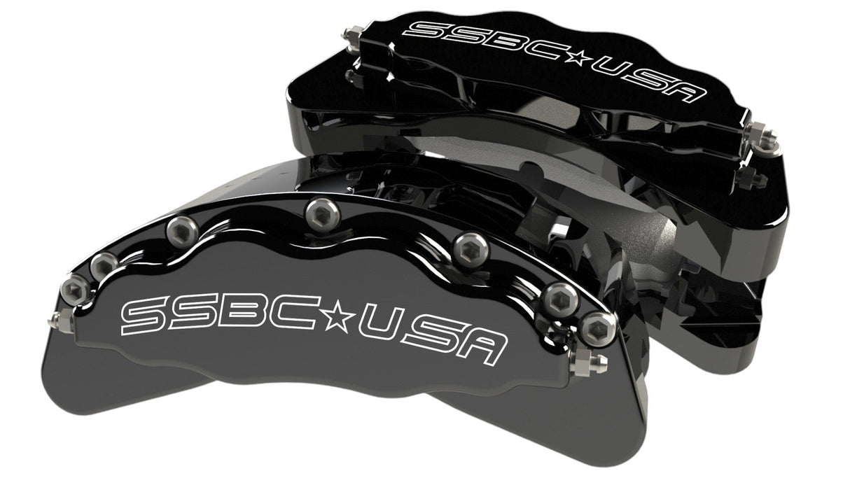 American Made B8-Barbarian 8 Piston Billet Aluminum Direct Fit Rear Caliper Disc Brake Kit W/DS Rotors. Black