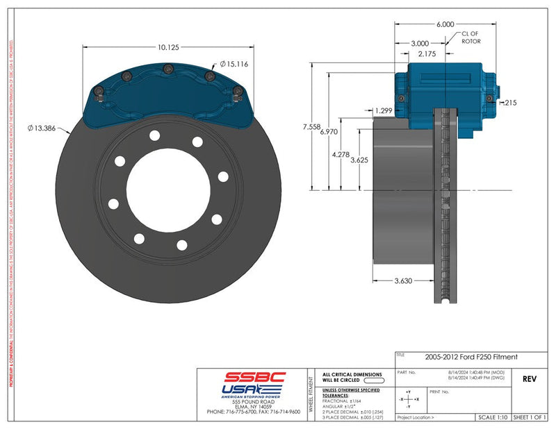 American Made B8-Barbarian 8 Piston Billet Aluminum Direct Fit Rear Caliper Upgrade Kit. Clear