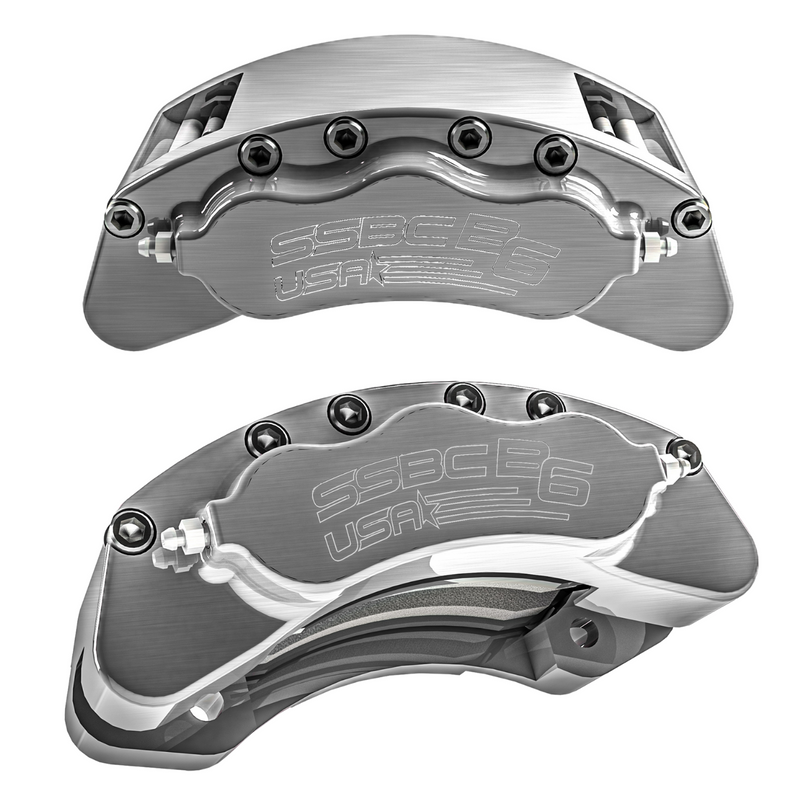 American Made B6-Brawler 6-Piston Direct Fit Billet Aluminum Rear Caliper Upgrade Kit. Clear A414-21