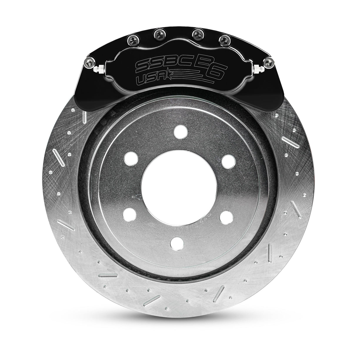 American Made B6-Brawler 6 Piston Direct Fit Billet Aluminum Rear Disc Brake Kit W/DS Rotors. Black A414-31BLK-DS