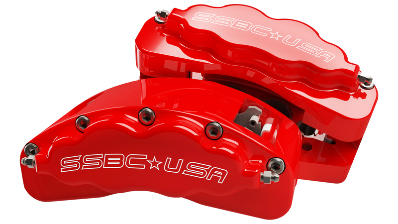 American Made B8-Brawler LT Direct Fit 8-Piston Billet Aluminum Front Caliper Upgrade Kit. Red A415-10R