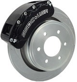 American Made B6-Brawler LT Direct Fit 6-Piston Billet Aluminum Front Caliper Disc Brake Kit w/DS Rotors. Black A415-20BLK-DS
