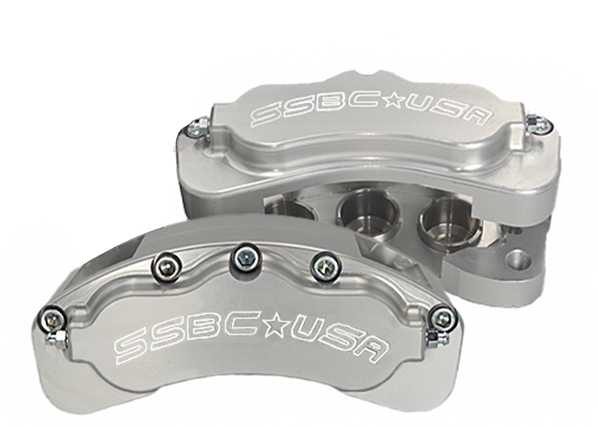 American Made B6-Brawler LT Direct Fit 6-Piston  Billet Aluminum Front Caliper Upgrade Kit. Clear A415-20