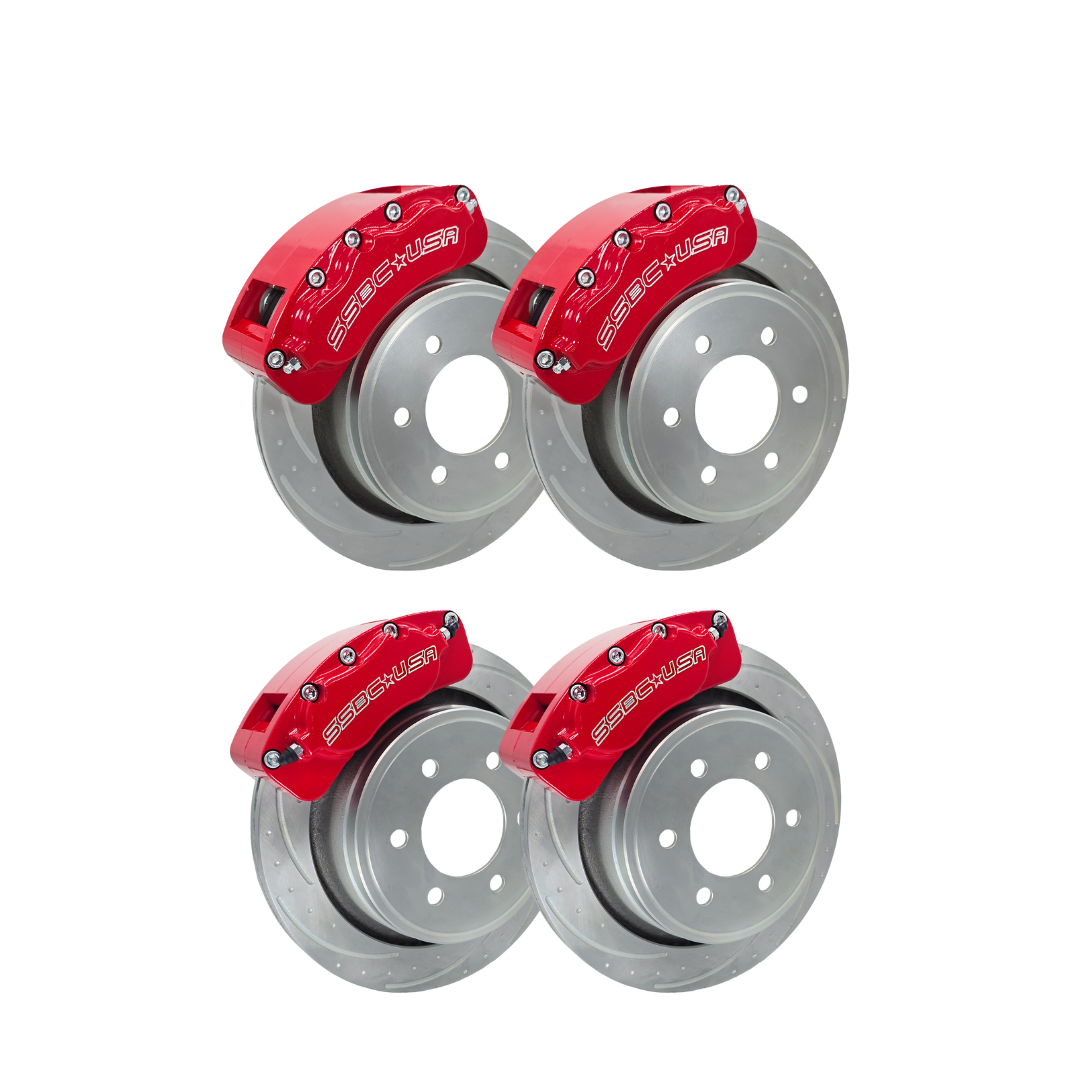 American Made 4 Wheel Brawler LT Direct Fit Billet Aluminum Big Brake Bundle. Red A415-3031R-BBB