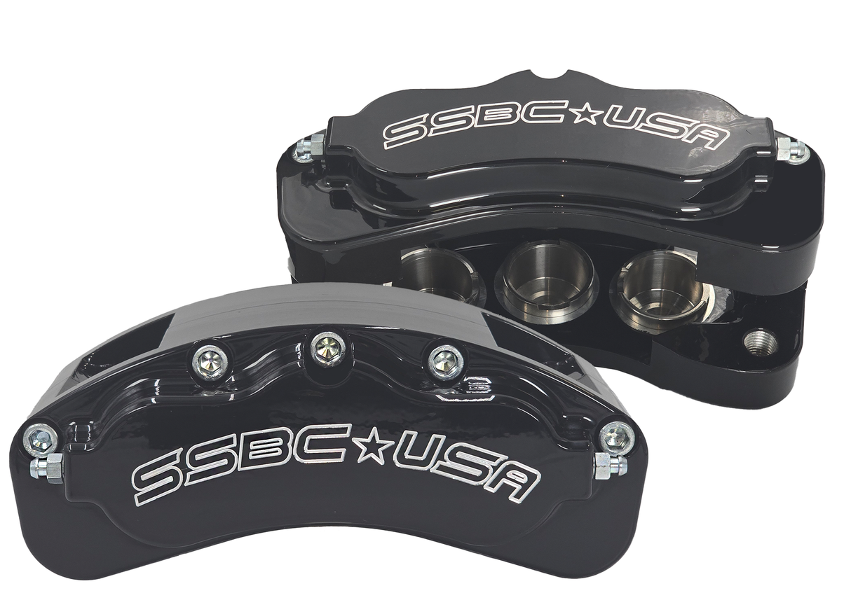 American Made B6-Brawler LT Direct Fit 6-Piston Billet Aluminum Front Caliper Disc Brake Kit w/DS Rotors. Black A415-30BLK-DS