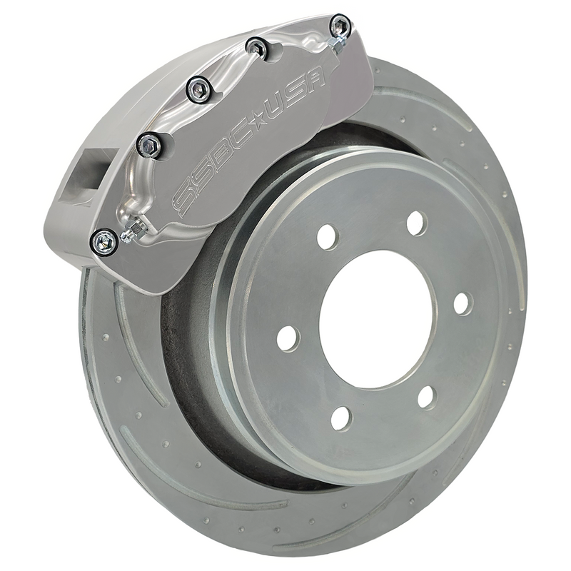 American Made B4-Brawler LT Direct Fit 4-Piston Billet Aluminum Rear Caliper Upgrade Kit. Clear A415-31