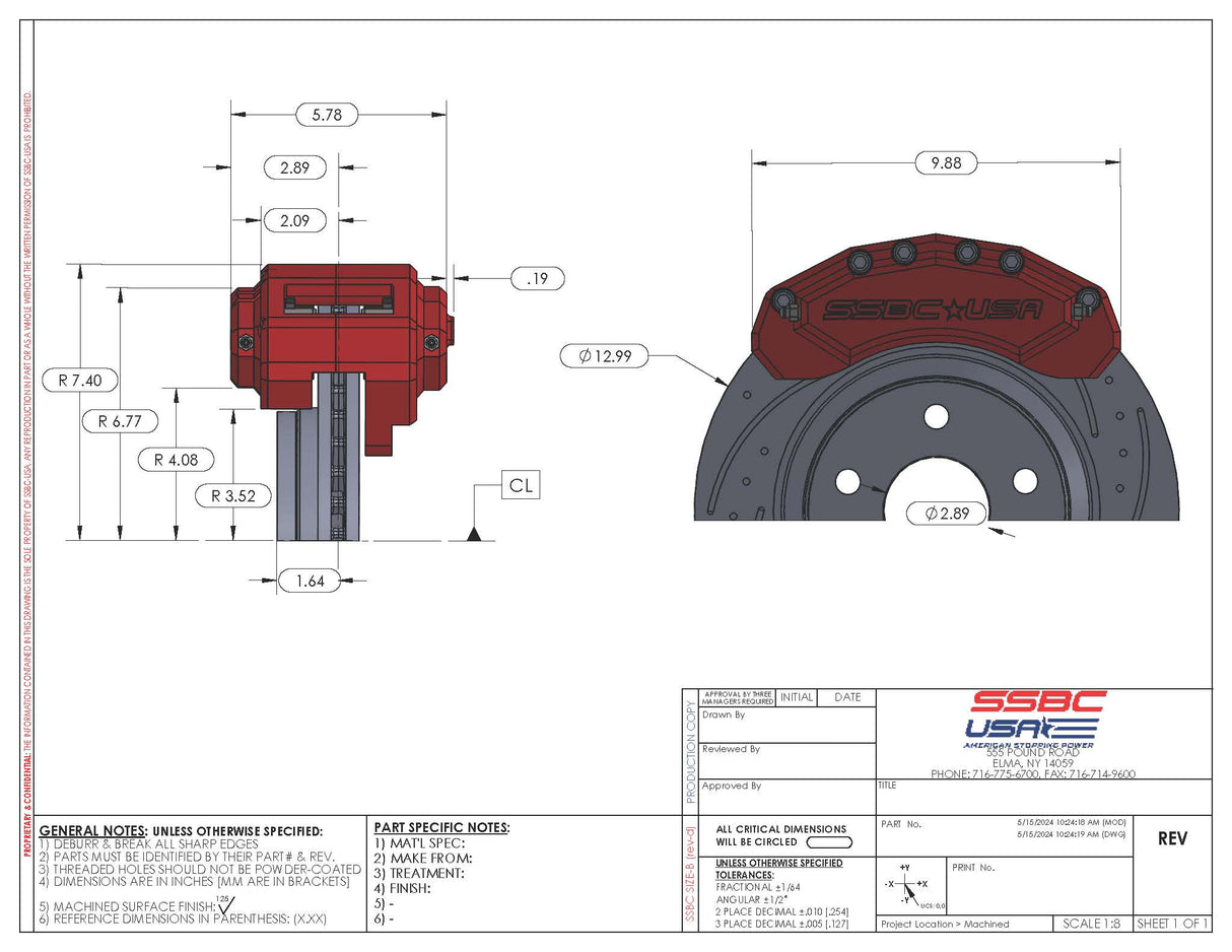 American Made M6-Moab 6-Piston Billet Aluminum Front Caliper Disc Brake Kit W/DS Rotors. Clear A434-10-DS