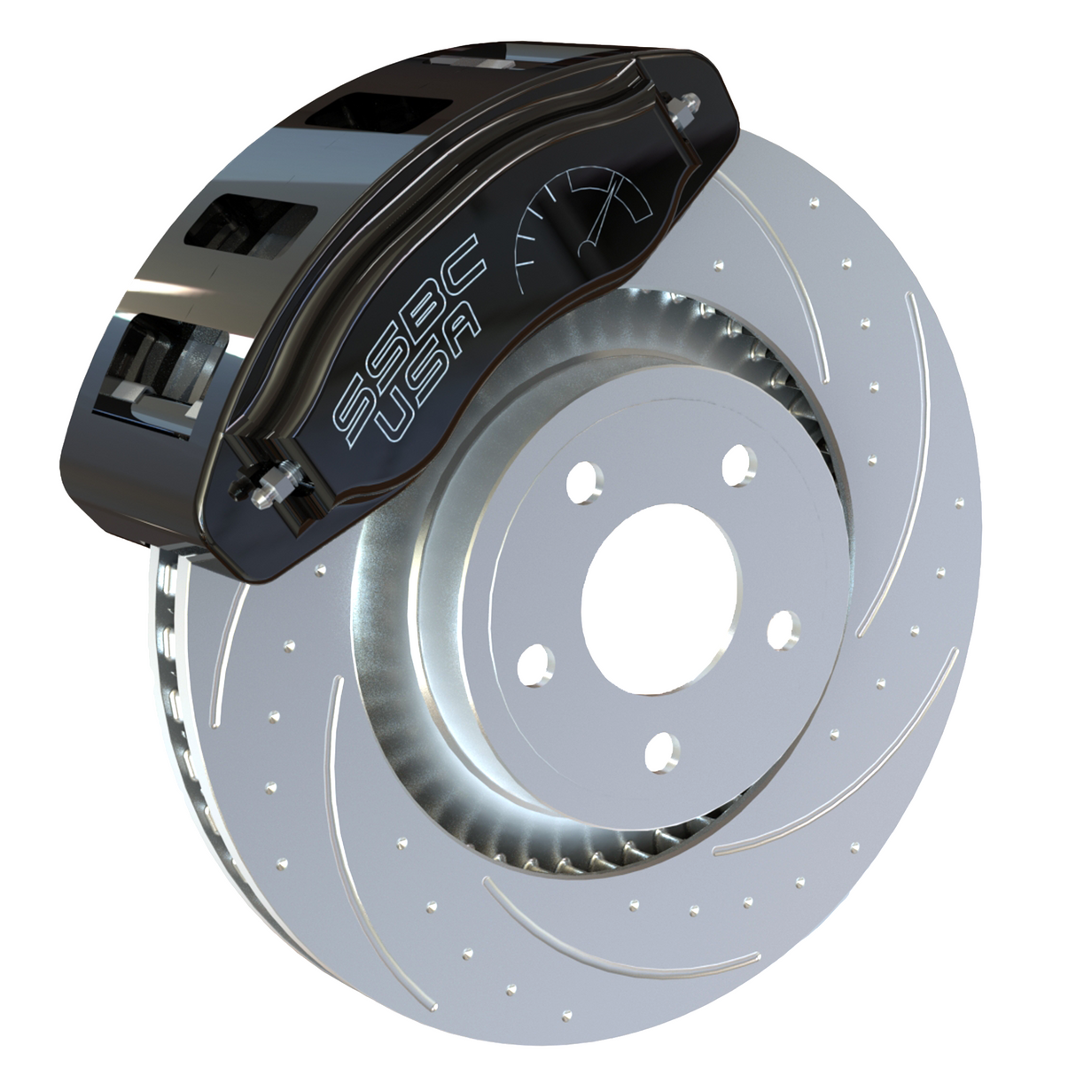 American Made R6-Redline 6 Piston Billet Aluminum Direct Fit Front Disc Brake Kit W/DS Rotors. Black A551-20BLK-DS