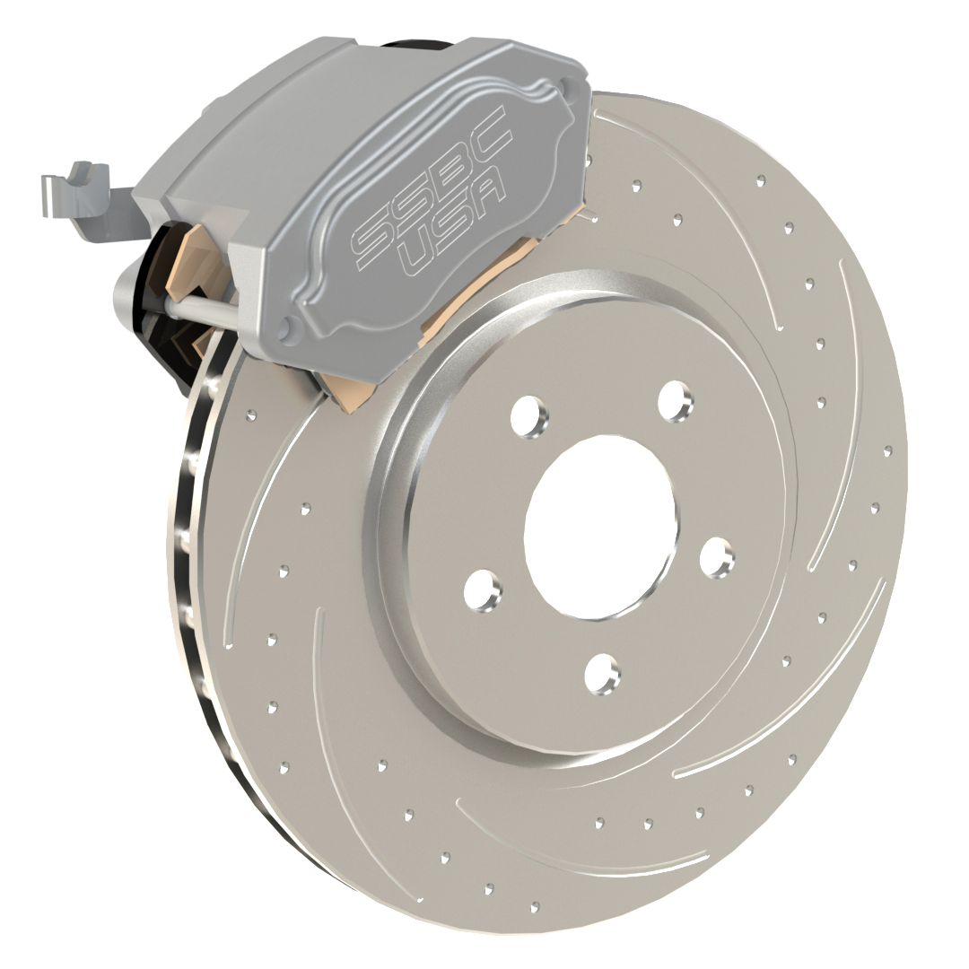 American Made R1-Redline Billet Aluminum Direct Fit Rear Disc Brake Kit W/DS Rotors. Clear A551-21-DS