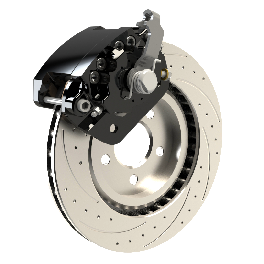 American Made R1-Redline Billet Aluminum Direct Fit Rear Disc Brake Kit W/DS Rotors. Black A551-21BLK-DS