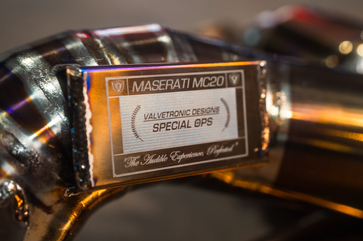 Maserati MC20 Valved Sport Exhaust system Valvetronic Designs