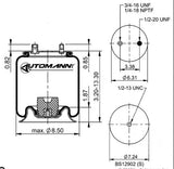 Airbag, 1T14C-1, Reversible Sleeve (0-13") Any Level Lift