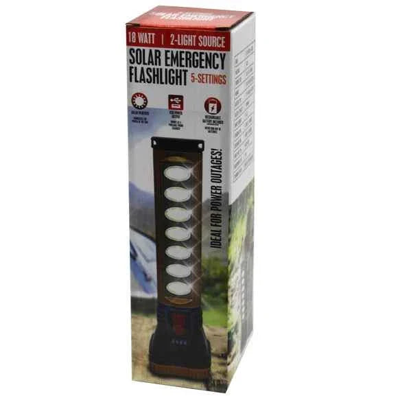 18 Watt 4-Way Solar Emergency Flashlight TekShack