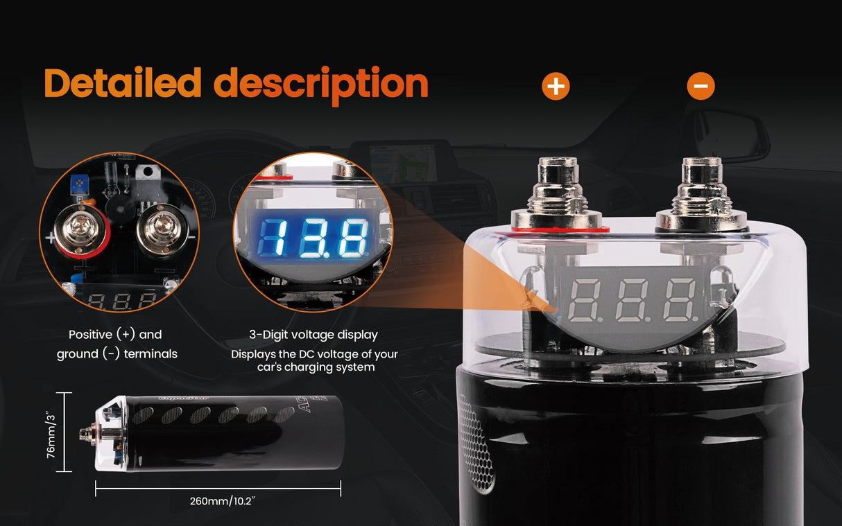 High Power Capacitor (ACAP-D2000) Audiopipe