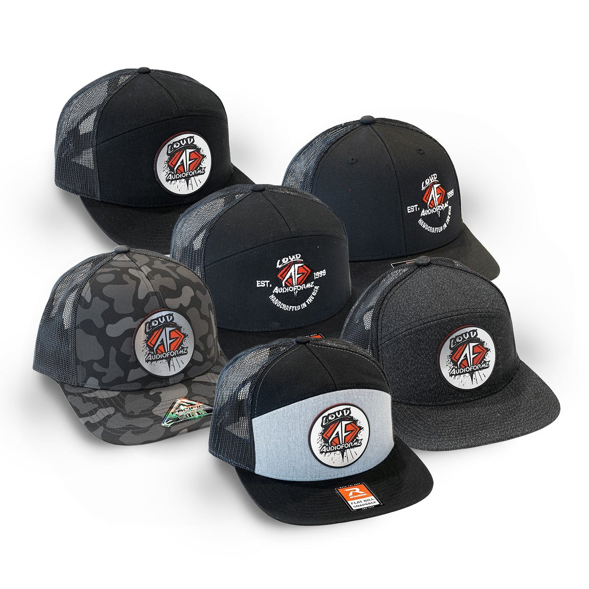 AudioFormz Black Snapback Hats Universal-Fit