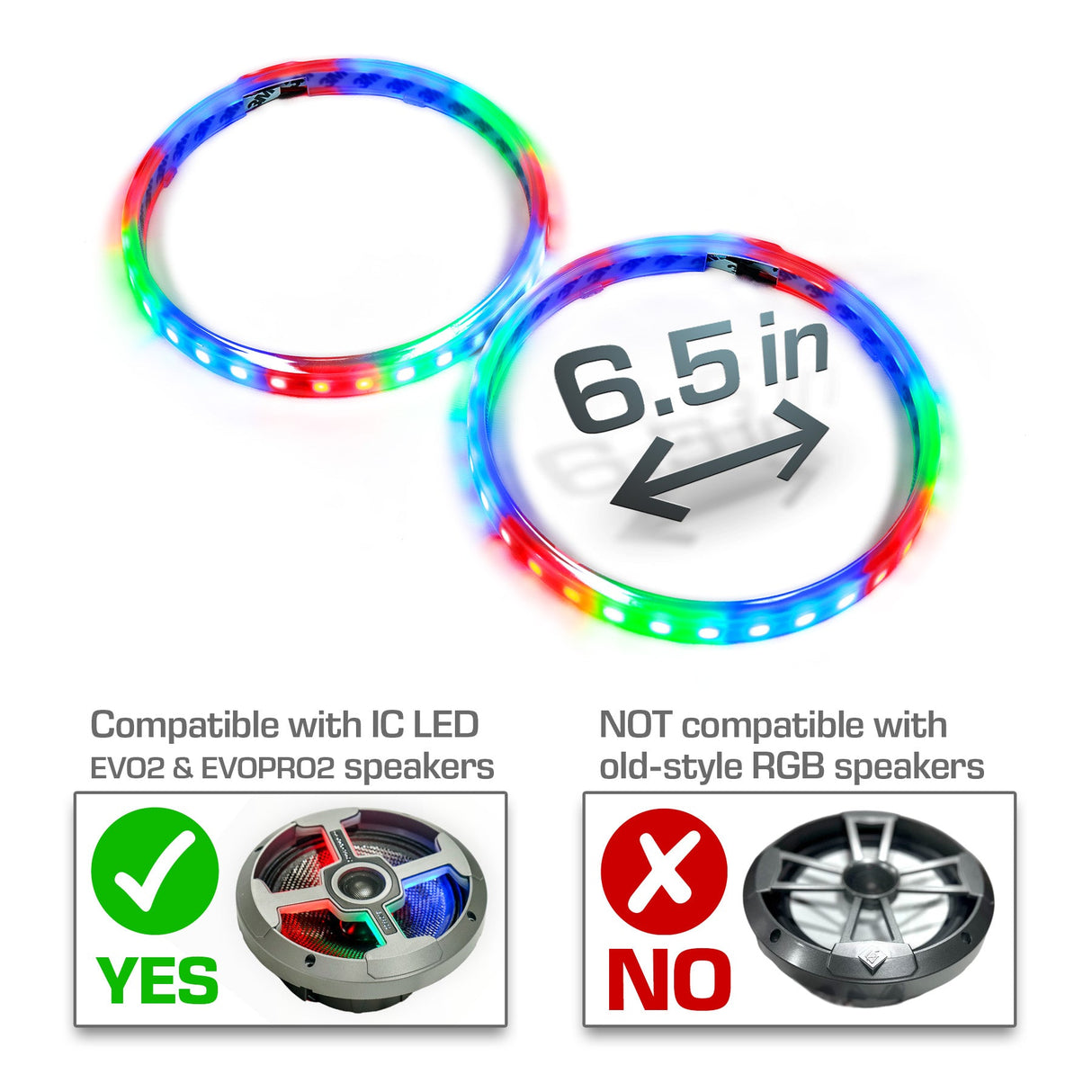 AudioFormz IC LED Light Rings for EVO2 and EVOPRO2 Speakers Pair