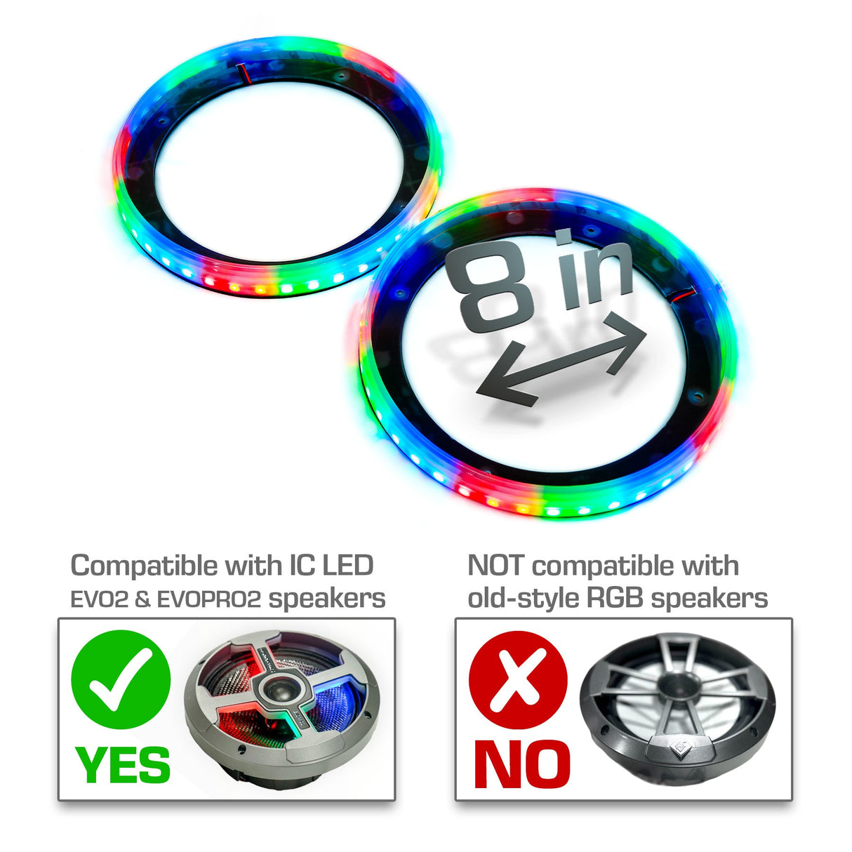 AudioFormz IC LED Light Rings for EVO2 and EVOPRO2 Speakers Pair