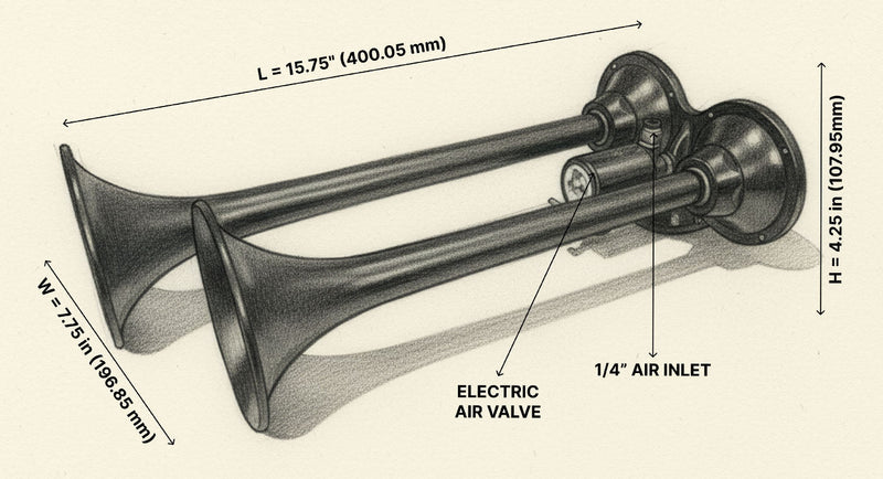2-Chime 3-Liter Air Horn Kit