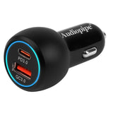 2 Ports USB-A+C Car Charger (AIQ-V12-UC-QC3) Audiopipe