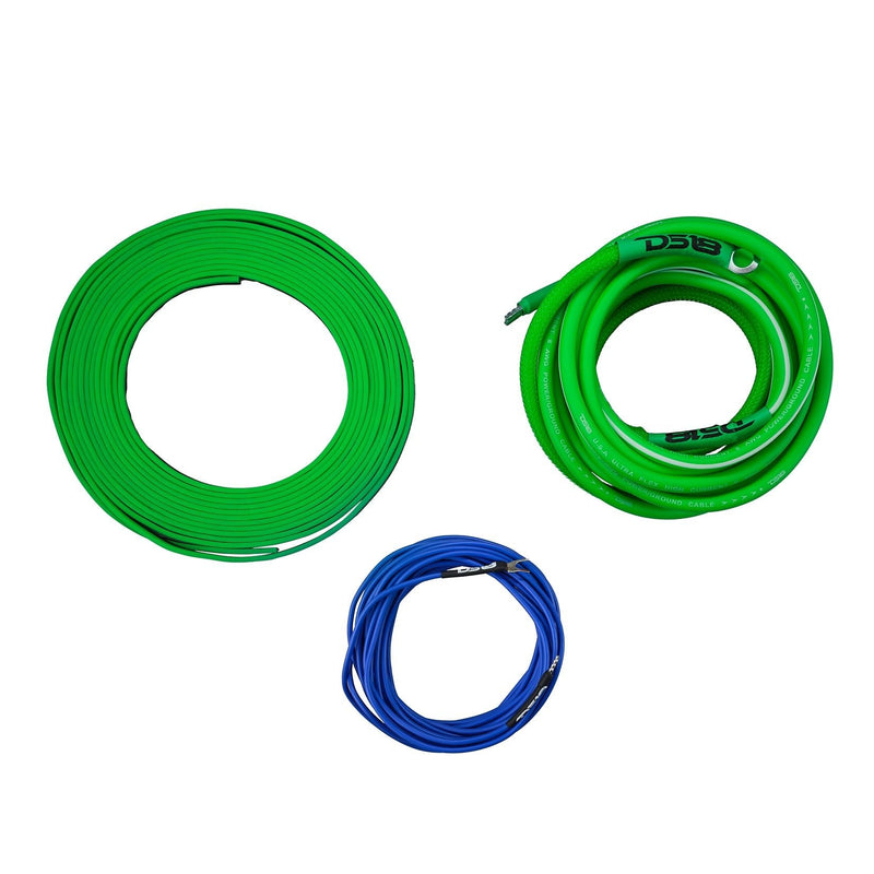 8-GA Amplifier Installation Wiring Kit - Green