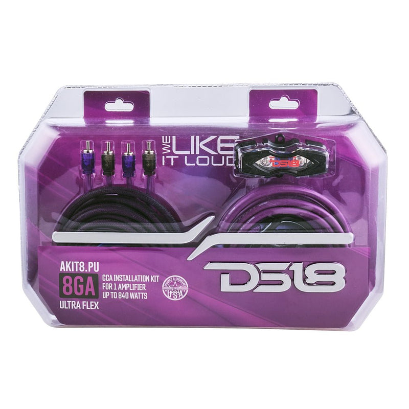 8-GA Amplifier Installation Wiring Kit - Purple