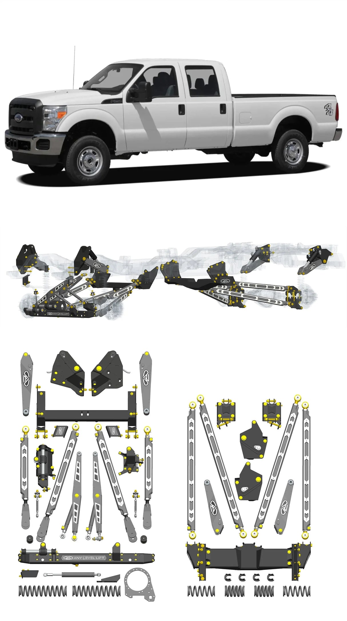 Any Level Lift - Base System, 0"-13": F-250/F-350, Single Rear Wheel (2011-2016) Any Level Lift