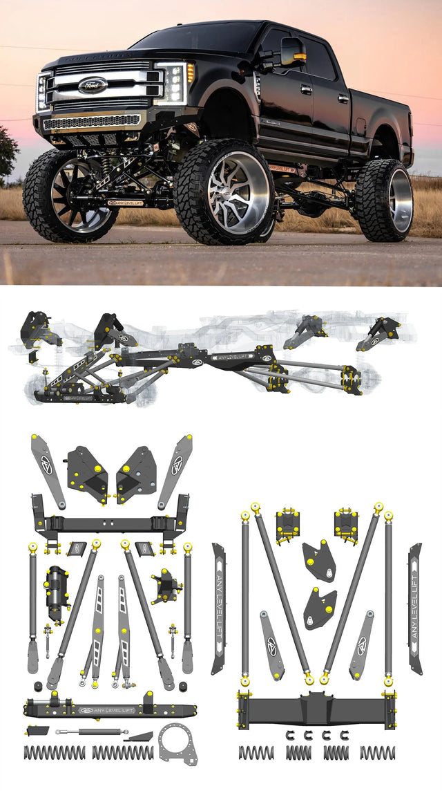 Any Level Lift - Base System, 0"-13": F-250/F-350, Single Rear Wheel (2017-2022) WHOLESALE Any Level Lift
