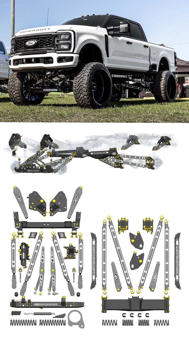 Any Level Lift - Base System, 0"-13": F-250/F-350, Single Rear Wheel (2023+) WHOLESALE Any Level Lift