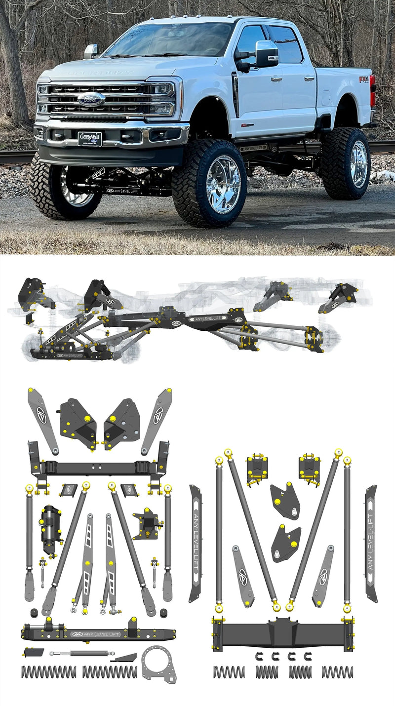 Any Level Lift - Base System, 0"-13": F-250/F-350, Single Rear Wheel (2023+) WHOLESALE Any Level Lift