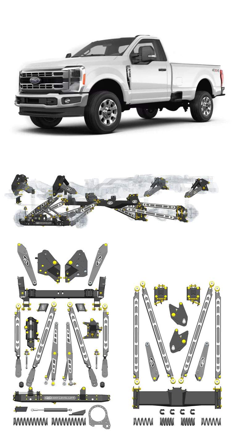 Any Level Lift - Base System, 0"-13": F-250/F-350, Single Rear Wheel (2023+) WHOLESALE Any Level Lift