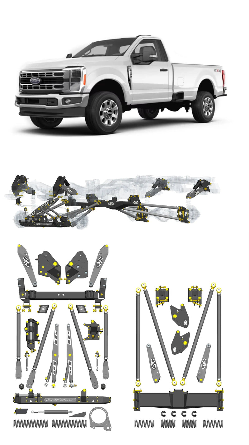Any Level Lift - Base System, 0"-13": F-250/F-350, Single Rear Wheel (2023+) WHOLESALE Any Level Lift