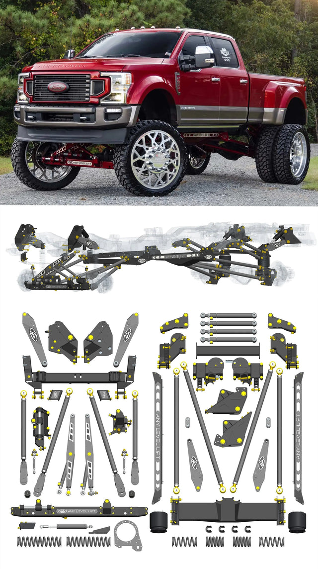 Any Level Lift - Base System, 0"-13": F-450 Dual Rear Wheel (2019-2022) Any Level Lift
