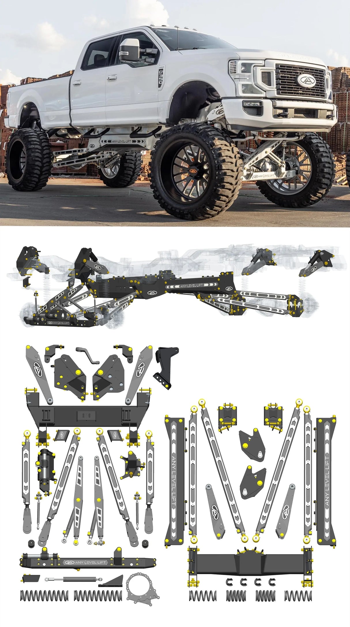 Any Level Lift - Base System, 4"-17": F-250/F-350, Single Rear Wheel (2017-2022) Any Level Lift