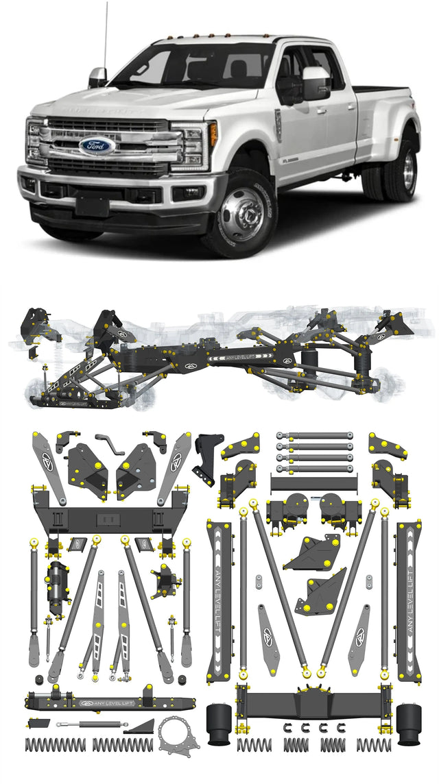 Any Level Lift - Base System, 4"-17": F-350 Dual Rear Wheel (2017-2022) WHOLESALE Any Level Lift