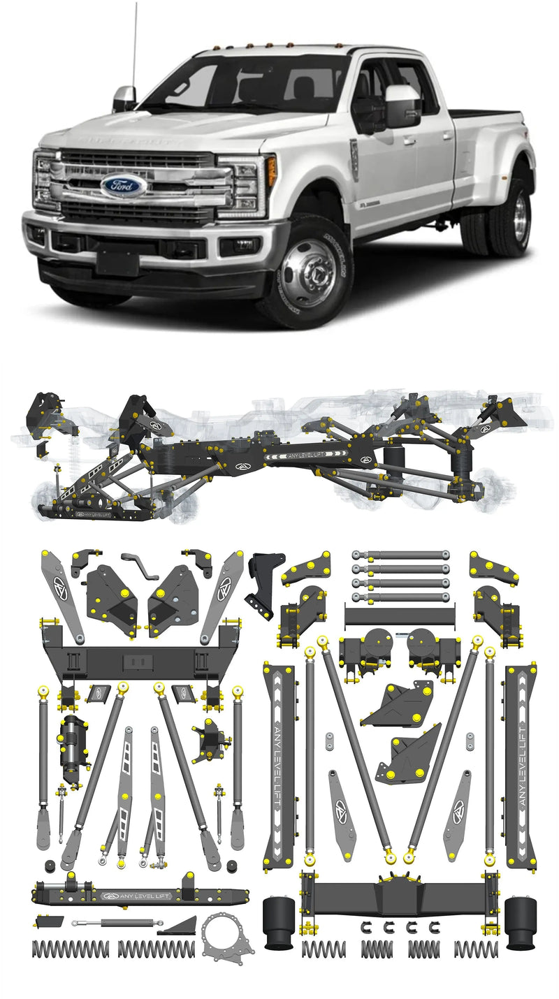 Any Level Lift - Base System, 4"-17": F-350 Dual Rear Wheel (2017-2022) WHOLESALE Any Level Lift