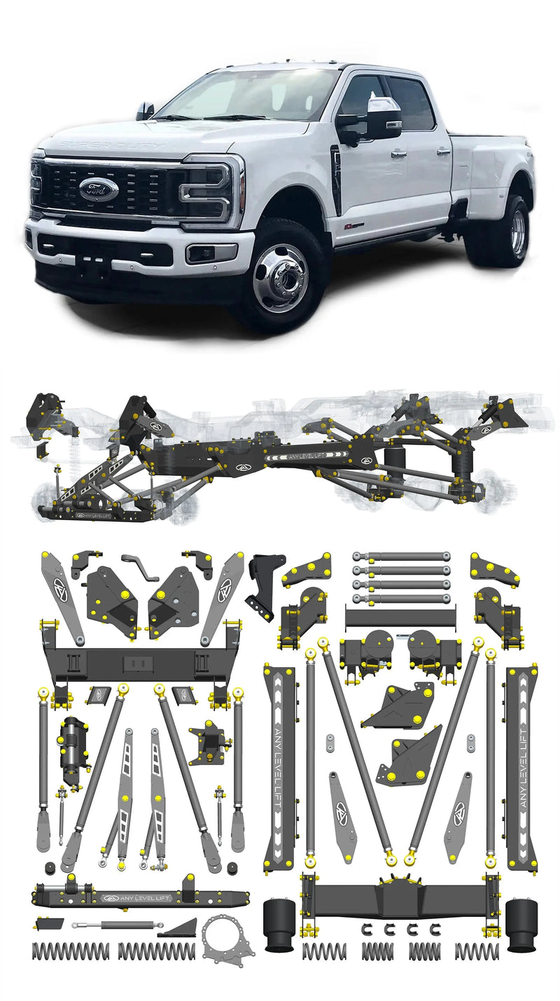 Any Level Lift - Base System, 4"-17": F-350 Dual Rear Wheel (2023+) WHOLESALE Any Level Lift