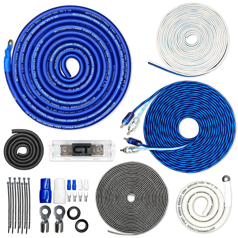 AMPKIT-0GA-ELITE // 0 Gauge 3500 Watt Amp Wiring Kit (OFC) CT Sounds