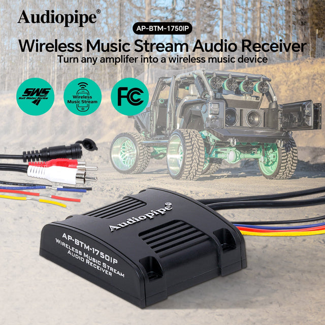 Wireless Music Stream Audio Receiver (AP-BTM-1750IP), Sold individually Audiopipe