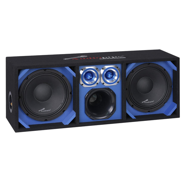 High Performance Vented Enclosure (AP-CHU-1028BLU), Sold individually Audiopipe
