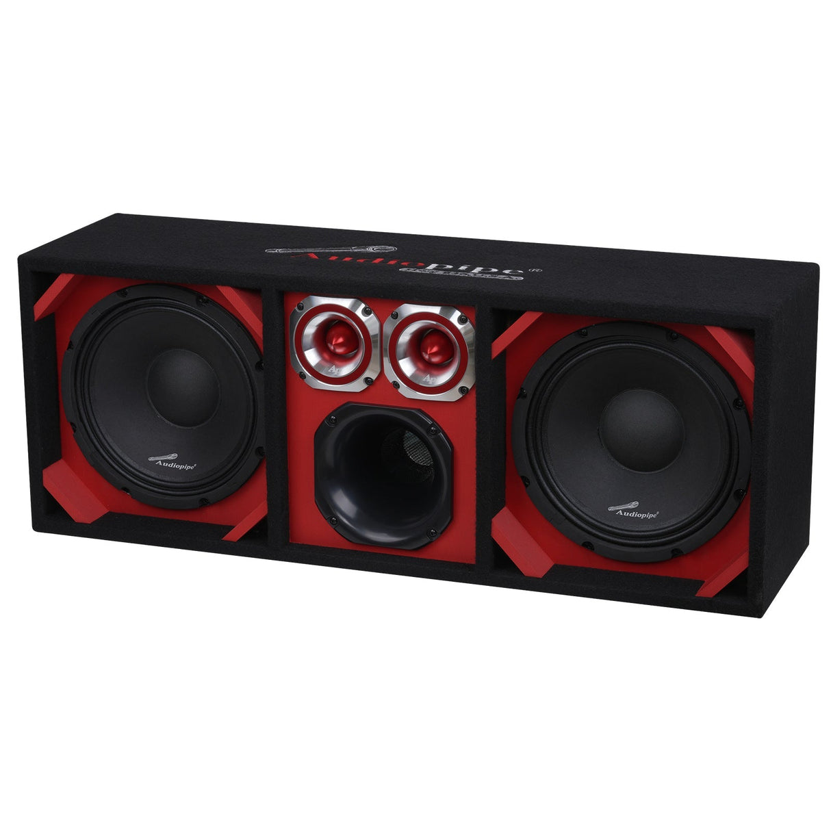 High Performance Vented Enclosure (AP-CHU-1028RED), Sold individually Audiopipe