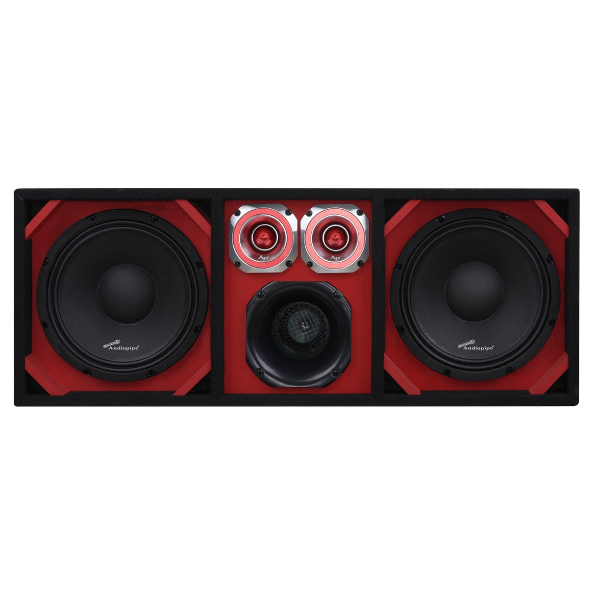 High Performance Vented Enclosure (AP-CHU-1028RED), Sold individually Audiopipe