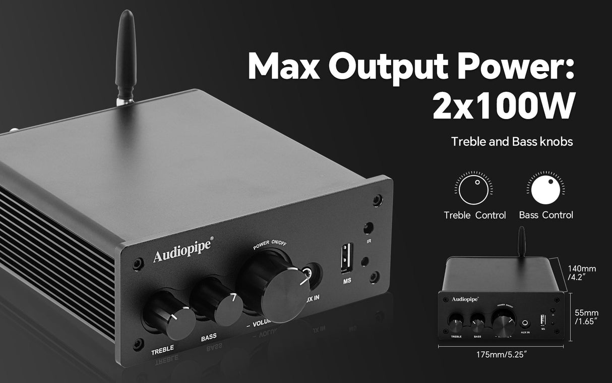 Mini Hi-Fi Amplifier (APA-200BT) Audiopipe